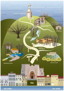 Mapa del Monte Aloia al Rio Miño