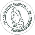 Logotipo del Club Hípico Equigalia mostrando el dibujo de un caballo saltando con un jinete.